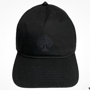 Kate Spade BlackJack Logo Baseball Cap Hat Solid Black